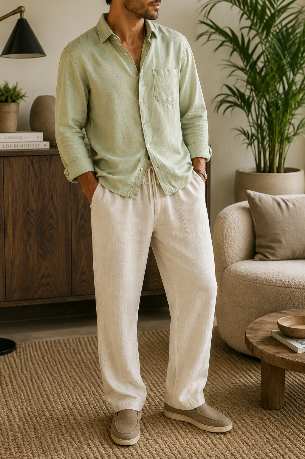 Gene | Men's Oversized Linen Combo Set