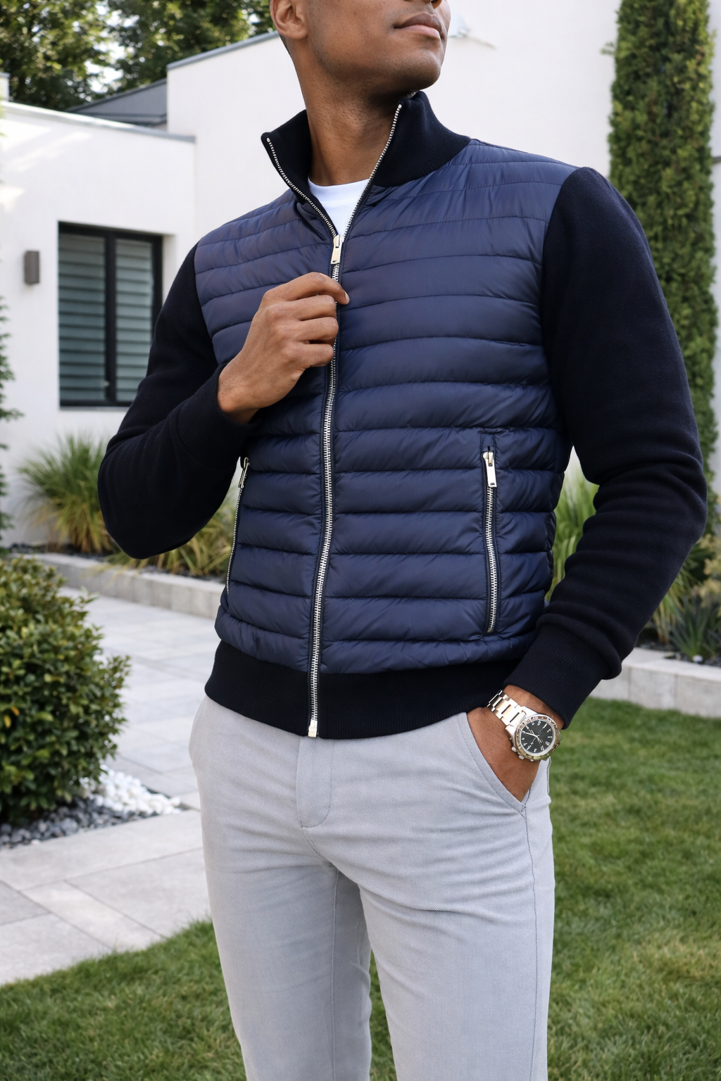 Toby | Men’s Quilted Zip Front Bomber Jacket