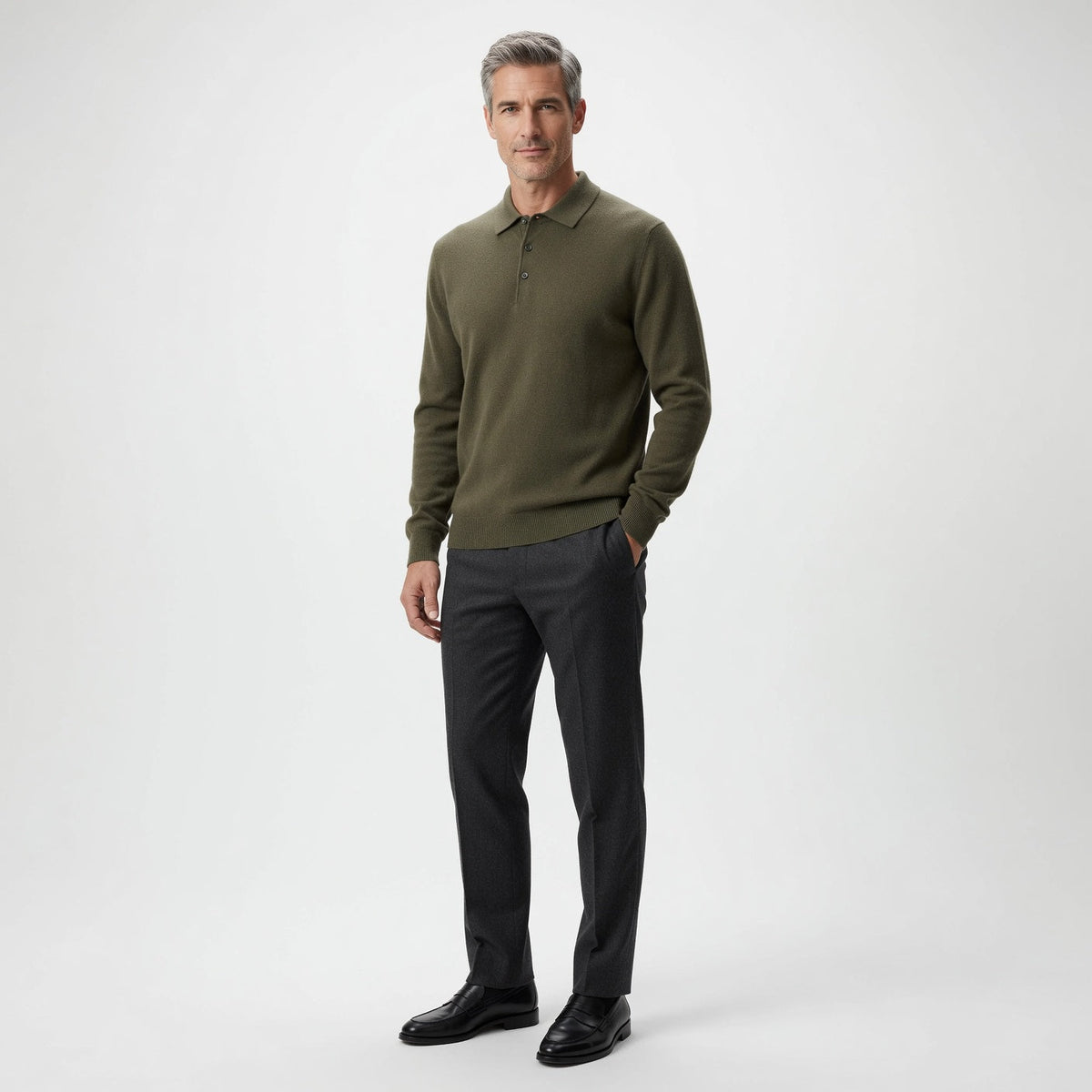 Marco Cashmere Polo Sweater