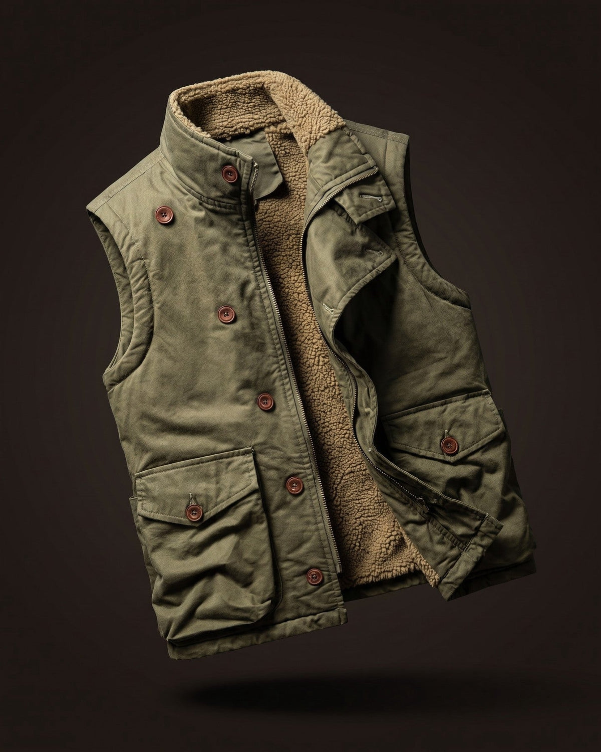 Ellis Sherpa-Lined Cotton Gilet