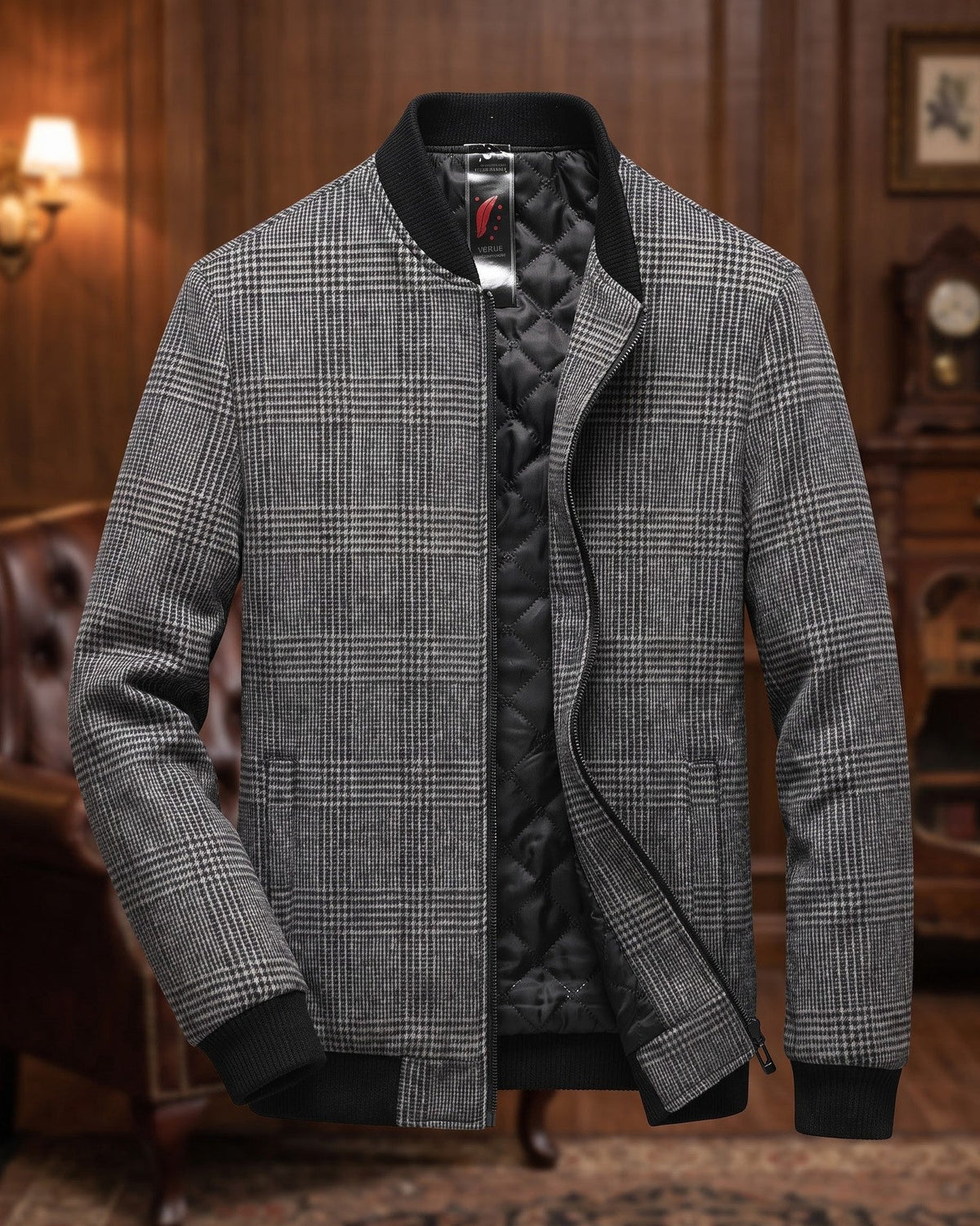 Rupert Glen Check Wool-Blend Bomber Jacket