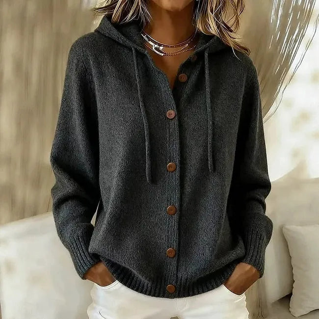 GLILZA – Hooded Button-Down Cardigan