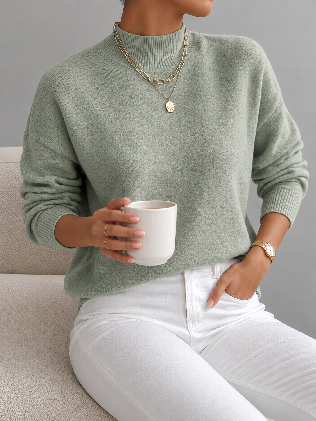 Elsie Roll-Neck Knit Jumper