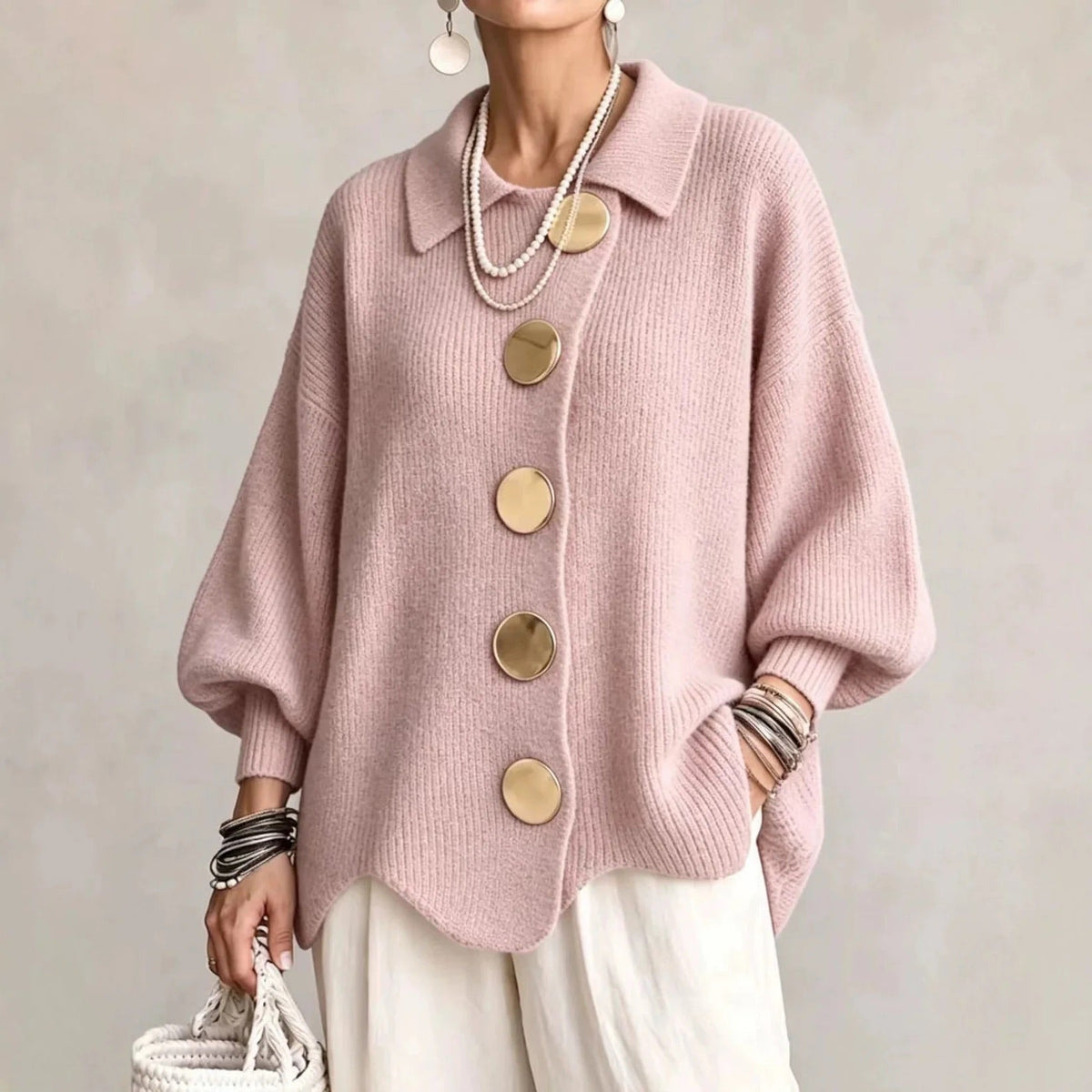 Freya Gold Button Cardigan