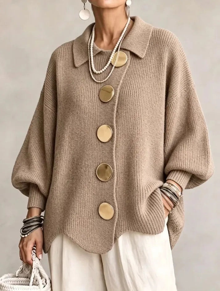 Freya Gold Button Cardigan
