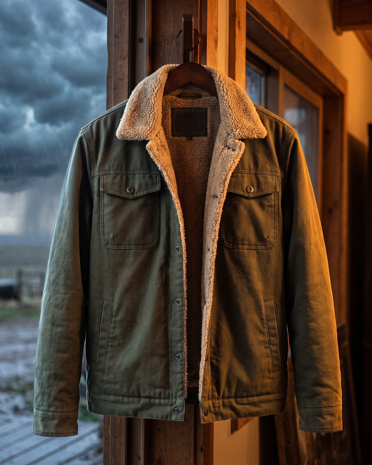 Dalston Sherpa-Lined Cotton Jacket