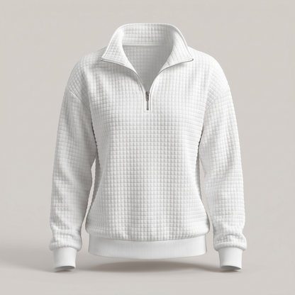 ROSALIE TEXTURED ZIP SWEATER