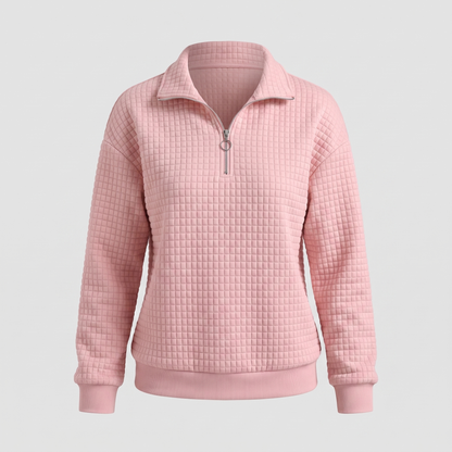 ROSALIE TEXTURED ZIP SWEATER