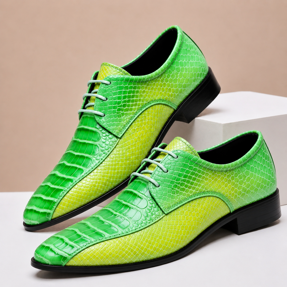Rhys Croc-Effect Leather Shoes