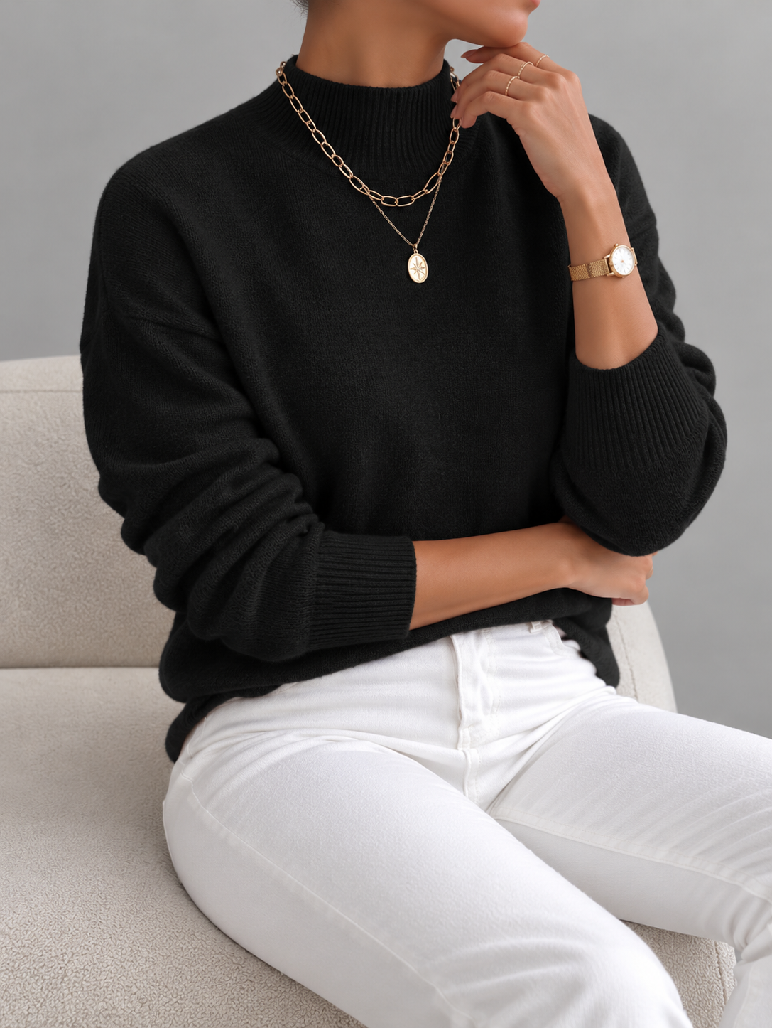Elsie Roll-Neck Knit Jumper