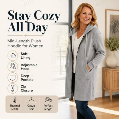 Maisie Longline Fleece Zip Hoodie
