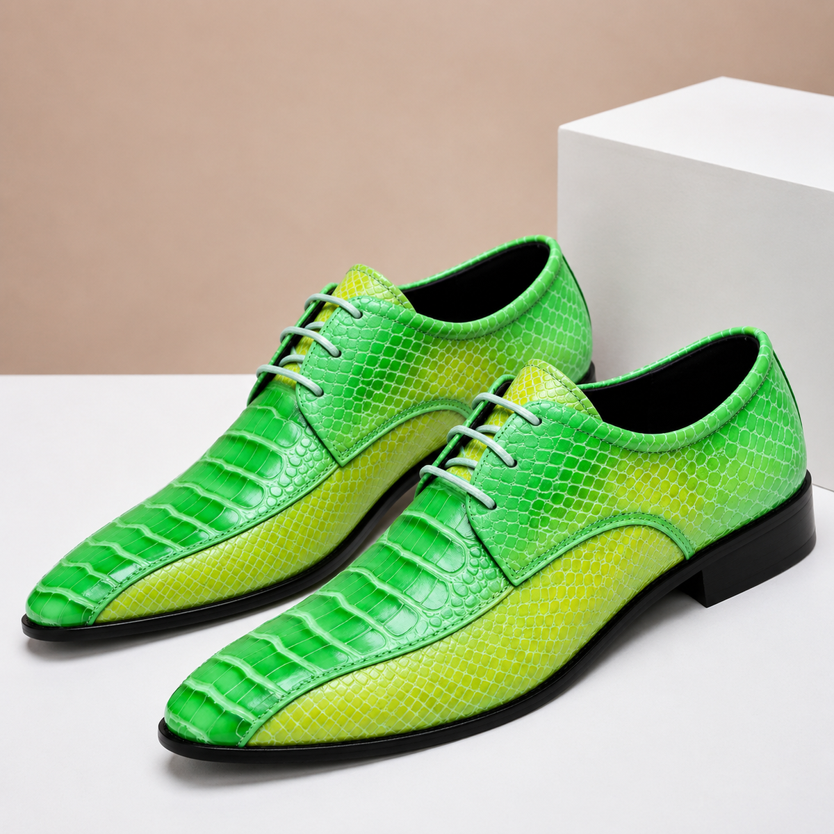 Rhys Croc-Effect Leather Shoes