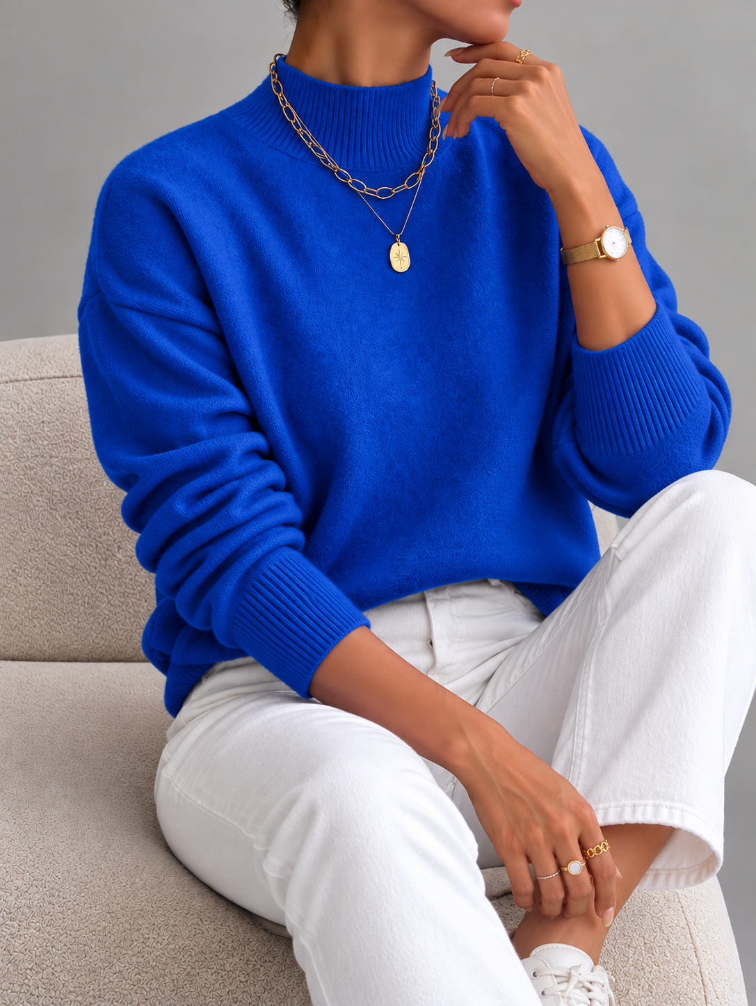 Elsie Roll-Neck Knit Jumper