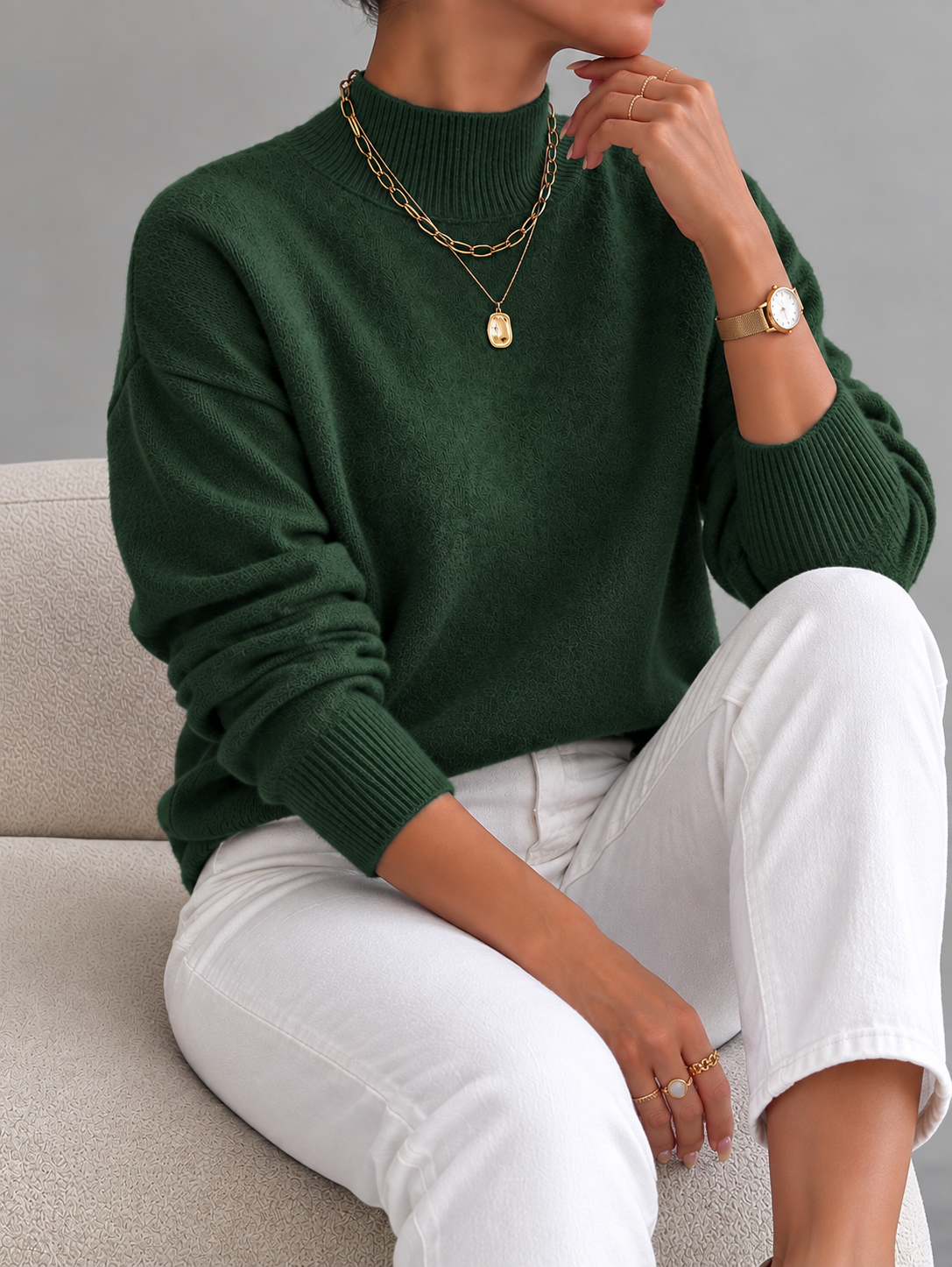 Elsie Roll-Neck Knit Jumper