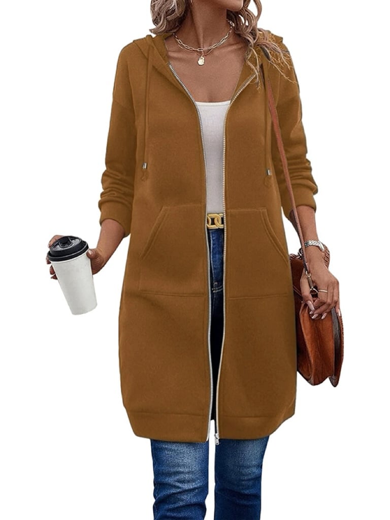 Maisie Longline Fleece Zip Hoodie