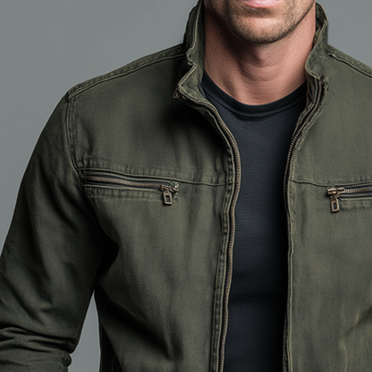 Marion | Men's Cotton Zip Jacket - Vintage Washed