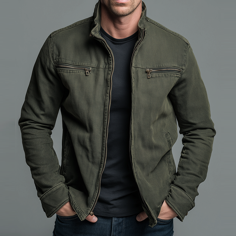Marion | Men's Cotton Zip Jacket - Vintage Washed