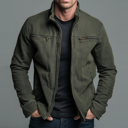 Marion | Men's Cotton Zip Jacket - Vintage Washed