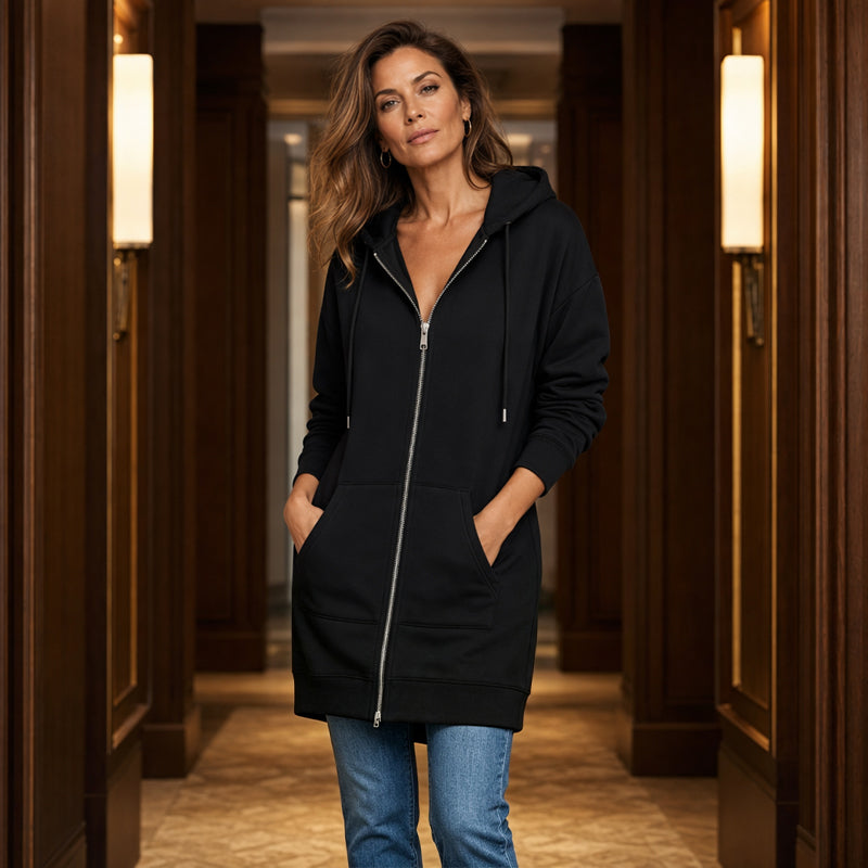 Maisie Longline Fleece Zip Hoodie