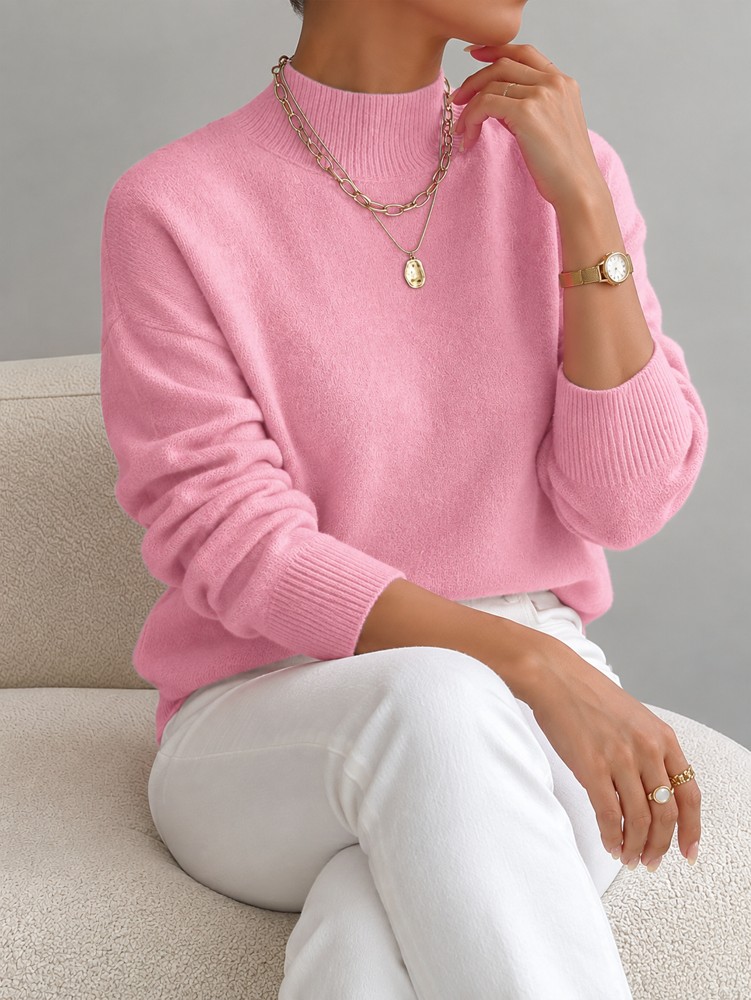 Elsie Roll-Neck Knit Jumper