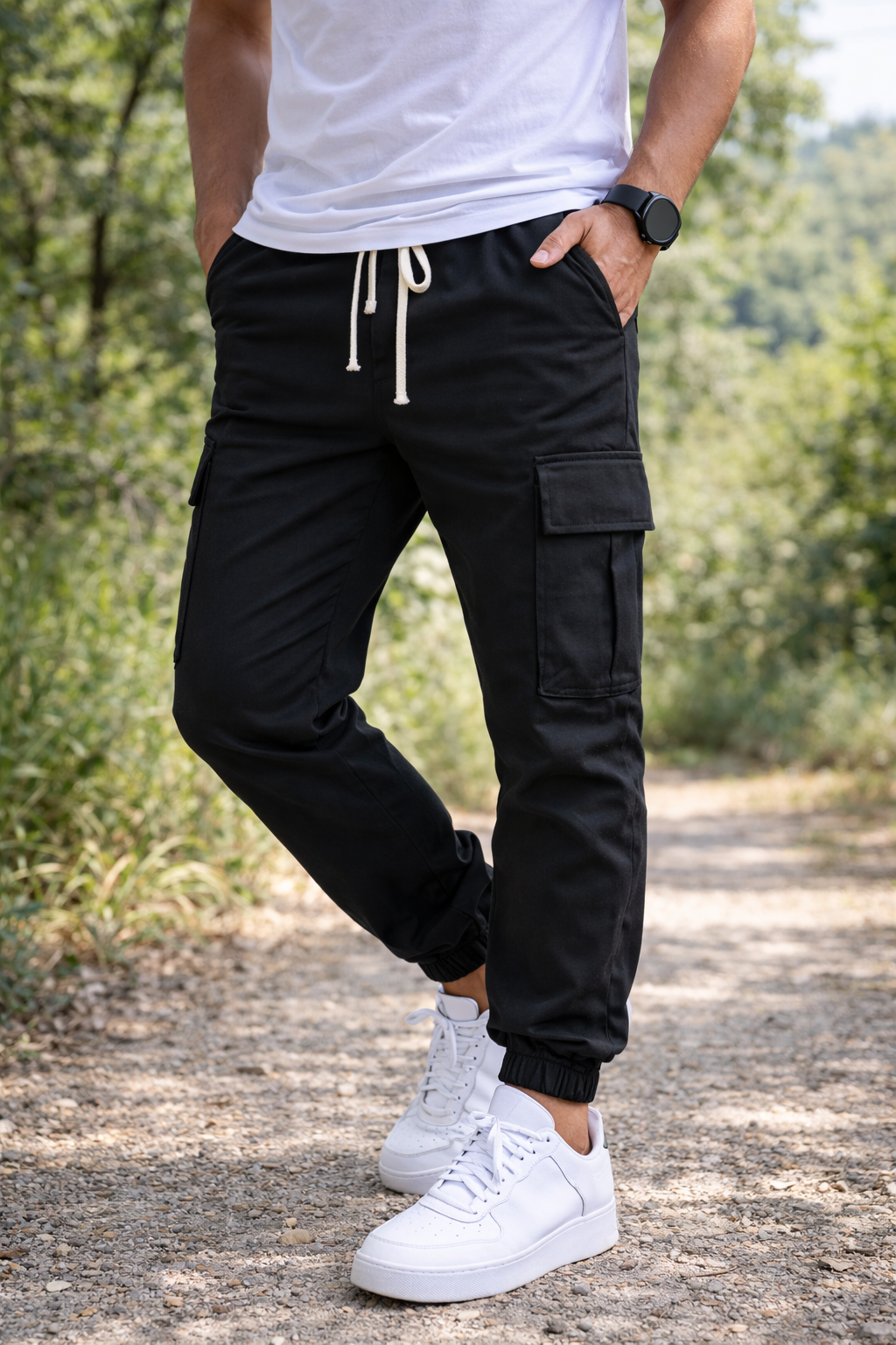 Mason | Men’s Cargo Jogger Trousers with Drawstring Waist