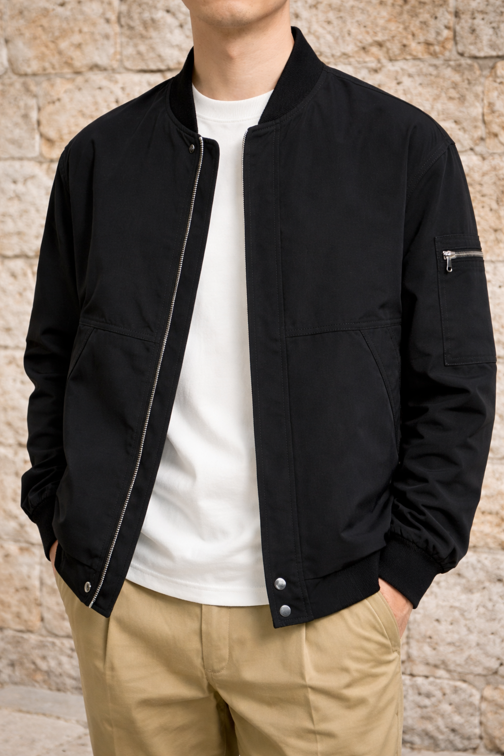 Ethan | Men’s Lightweight Zip Up Bomber Jacket
