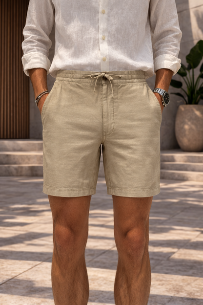 Arthur | Men’s Cotton Blend Drawstring Casual Shorts