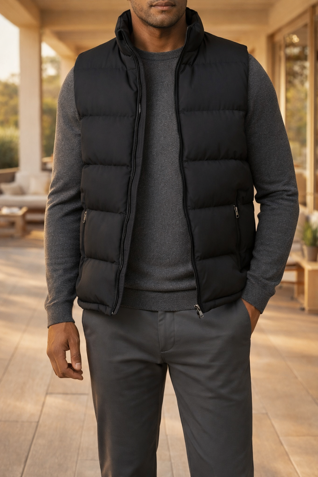 Hudson | Men’s Quilted Padded Bodywarmer with Zip Closure