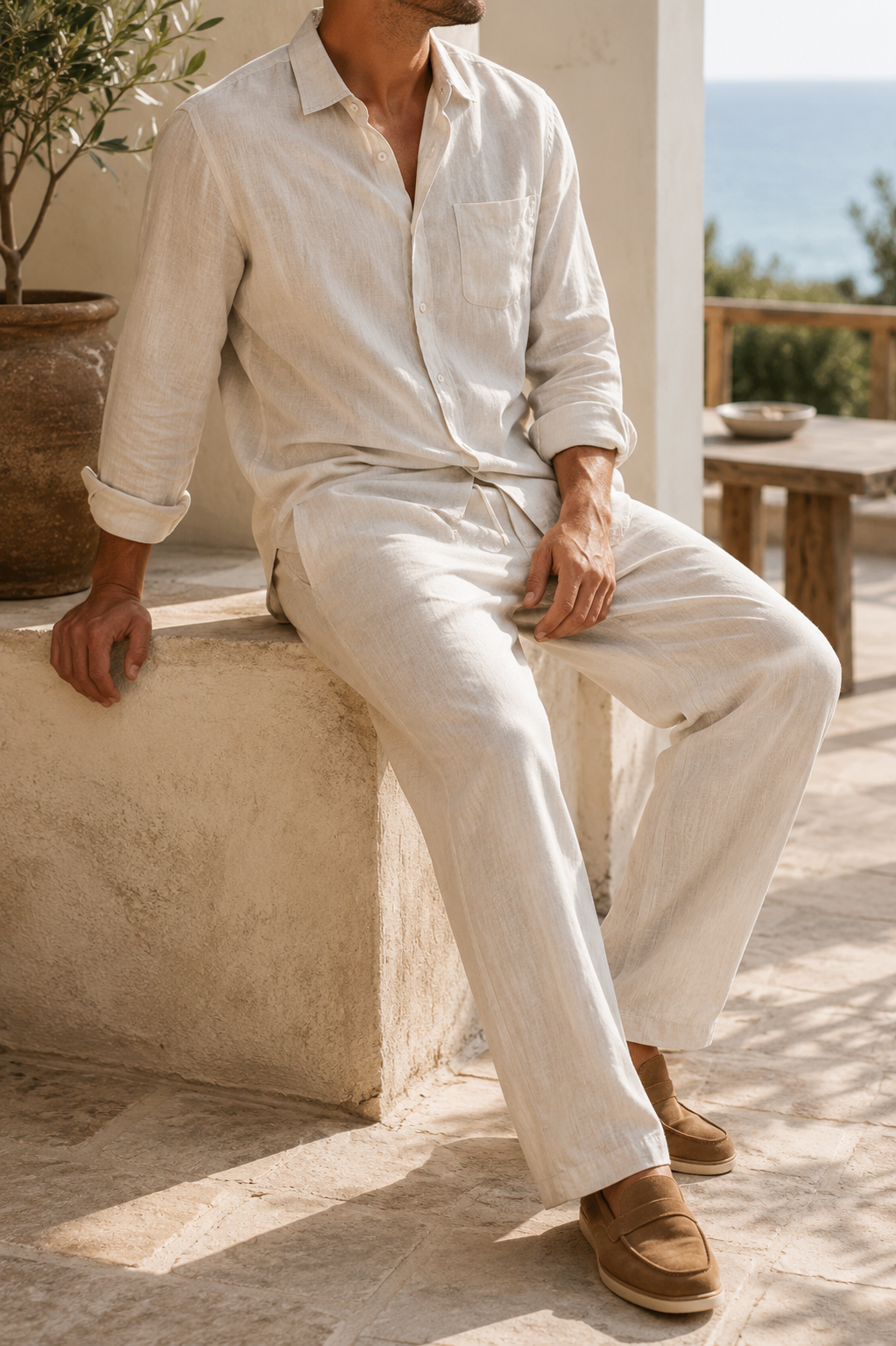 Gene | Men's Oversized Linen Combo Set
