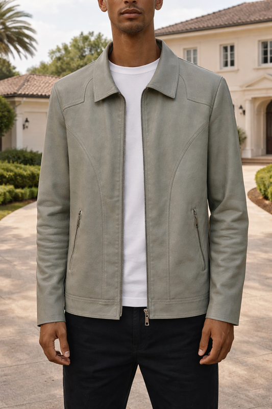 Alistair | Men’s Leather Zip Jacket Classic Collar Casual Outerwear