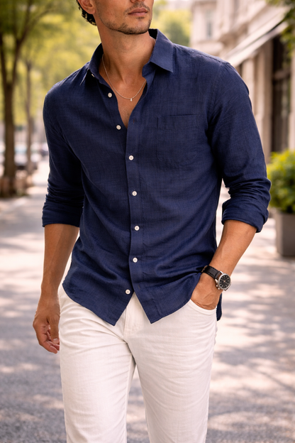 Callum | Men Linen Long Sleeve Shirt
