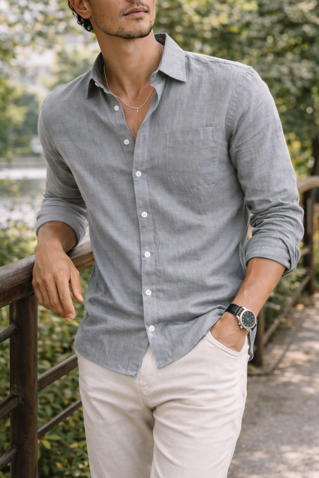 Callum | Men Linen Long Sleeve Shirt