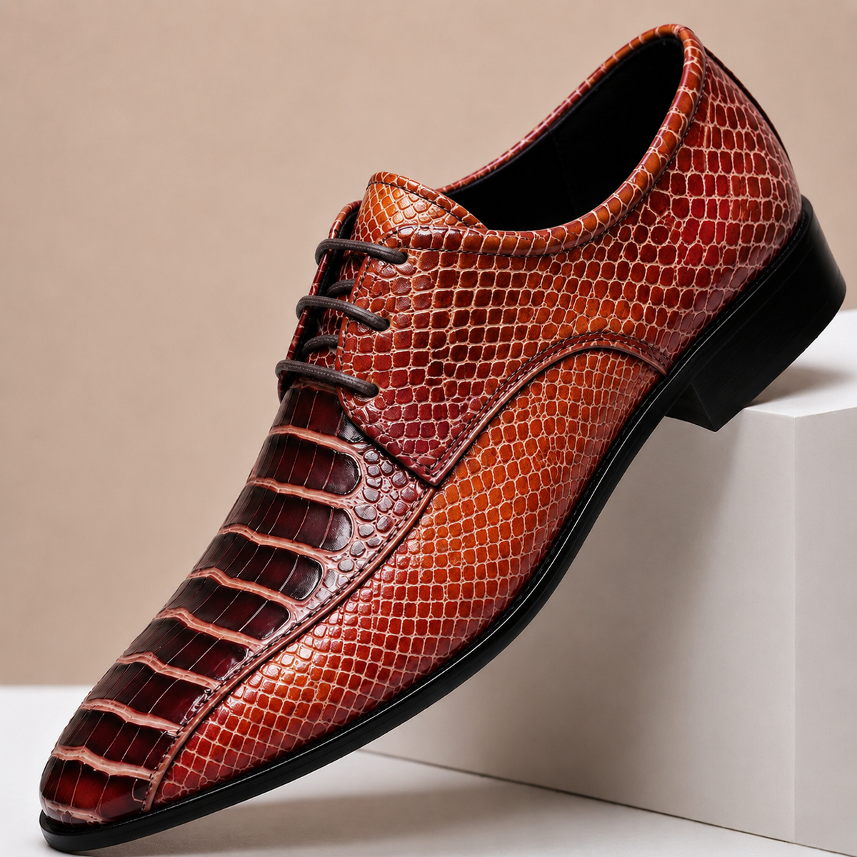 Rhys Croc-Effect Leather Shoes