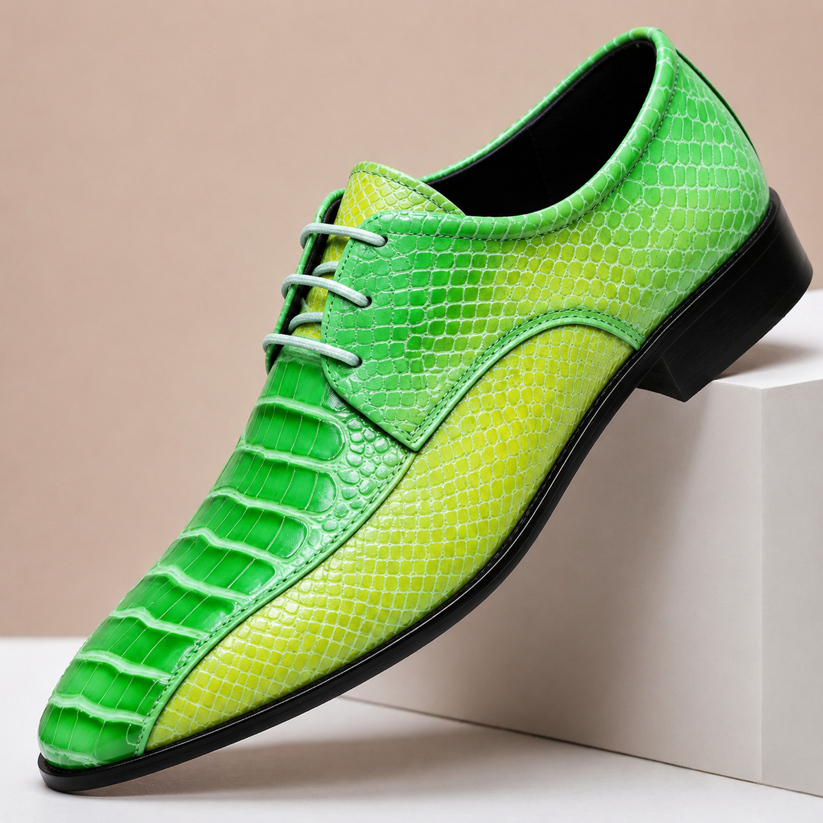 Rhys Croc-Effect Leather Shoes