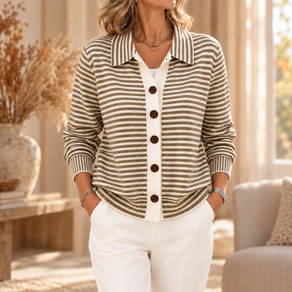 Clapham Striped Collar Cardigan