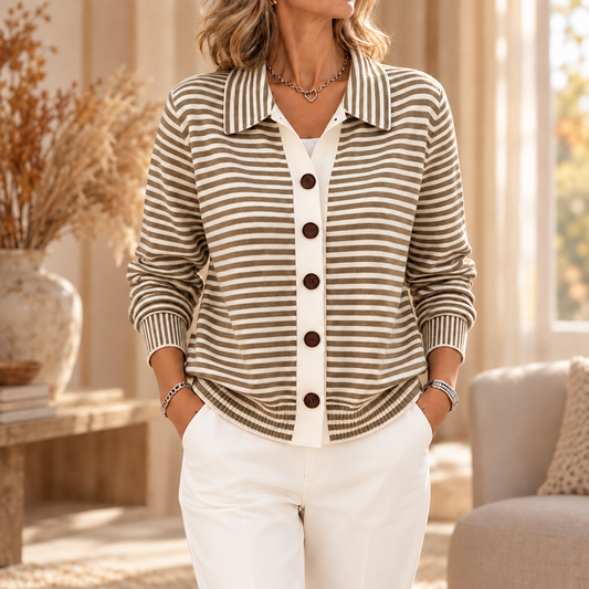 Clapham Striped Collar Cardigan