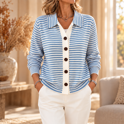 Clapham Striped Collar Cardigan