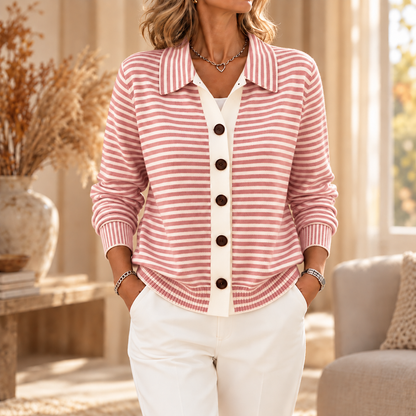 Clapham Striped Collar Cardigan