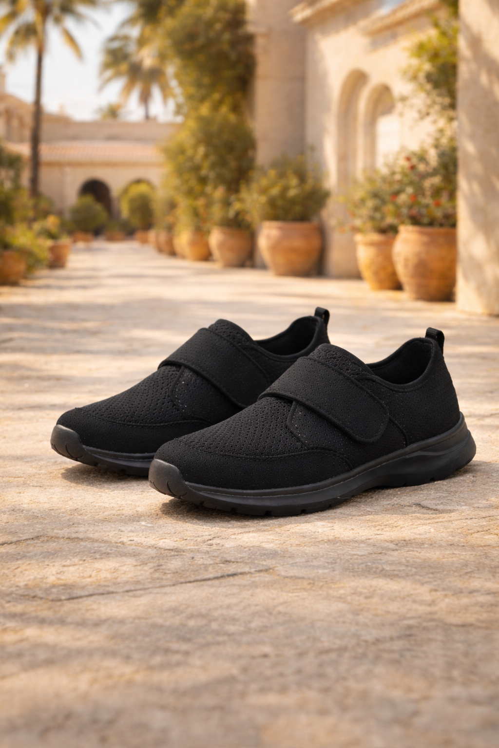 Eryk | Orthopedic Mesh Slip On Sneakers with Hook and Loop Strap and Cushioned Sole