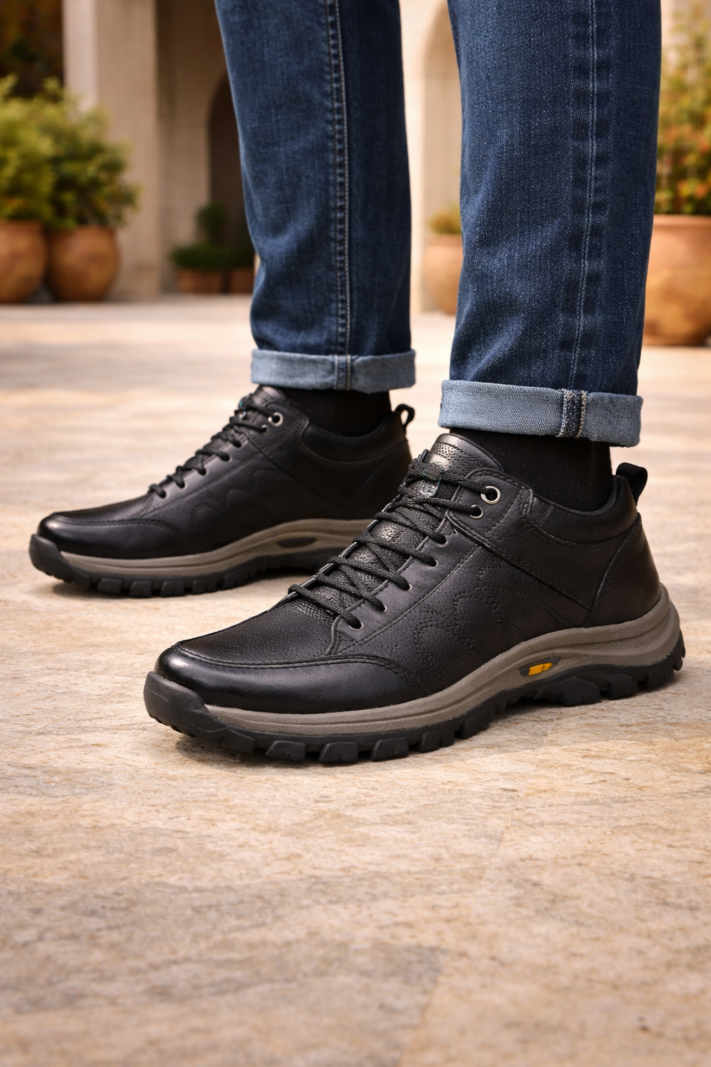 Fabian | Orthopedic Leather Lace Up Sneakers with Cushioned Sole and Grip Outsole