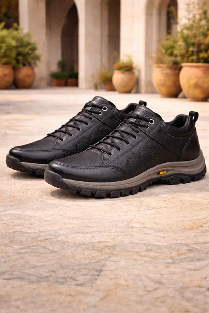 Fabian | Orthopedic Leather Lace Up Sneakers with Cushioned Sole and Grip Outsole