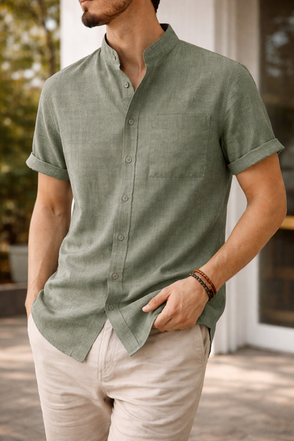 James | Men’s Short Sleeve Button Down Summer Shirt