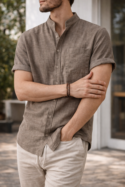 James | Men’s Short Sleeve Button Down Summer Shirt