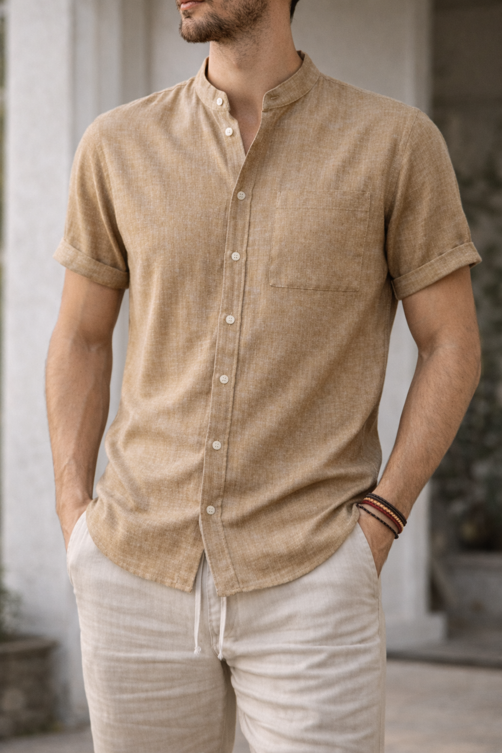 James | Men’s Short Sleeve Button Down Summer Shirt