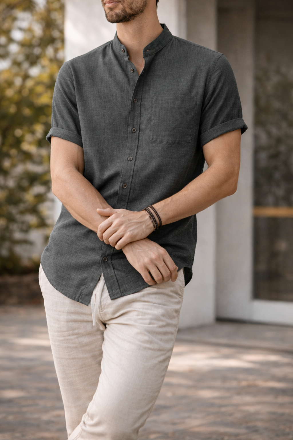 James | Men’s Short Sleeve Button Down Summer Shirt