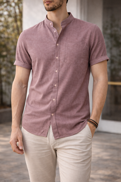 James | Men’s Short Sleeve Button Down Summer Shirt