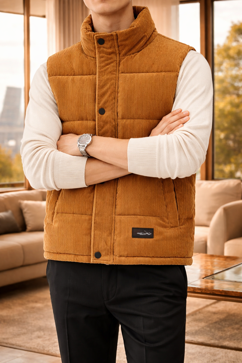 Reggie | Men’s Quilted Puffer Bodywarmer Stand Collar Sleeveless Jacket