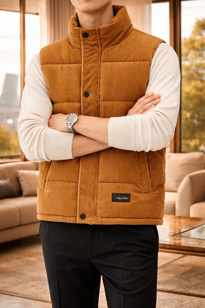 Reggie | Men’s Quilted Puffer Bodywarmer Stand Collar Sleeveless Jacket