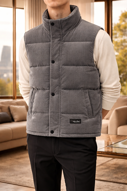 Reggie | Men’s Quilted Puffer Bodywarmer Stand Collar Sleeveless Jacket