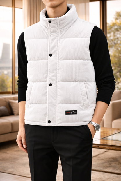Reggie | Men’s Quilted Puffer Bodywarmer Stand Collar Sleeveless Jacket